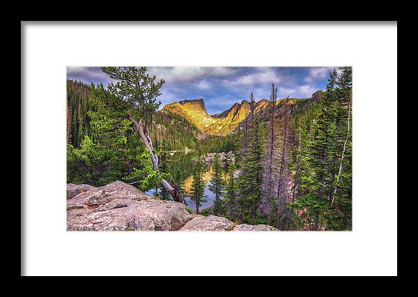 Dream Lake Framed Print featuring the photograph Dream Lake Pano by Darren White