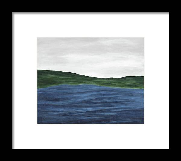 Navy Blue Framed Print featuring the painting Dream Lake by Rachel Elise