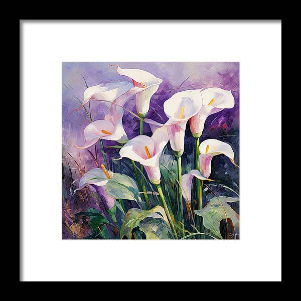 Calla Lily Framed Print featuring the digital art Dream Of Purple by Lourry Legarde