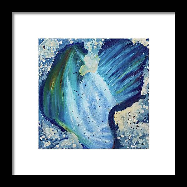 Abstract Framed Print featuring the painting Dream of the Deep Sea by Maria Meester