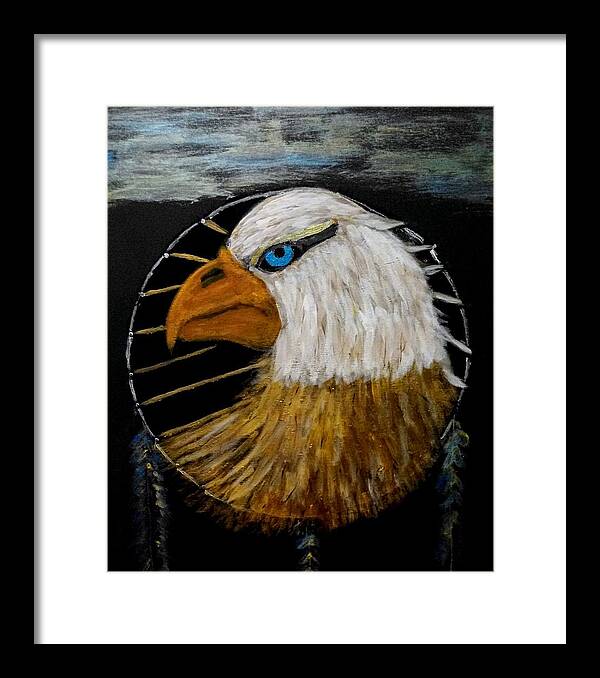 Eagle Framed Print featuring the painting DreamCaught by Anna Adams