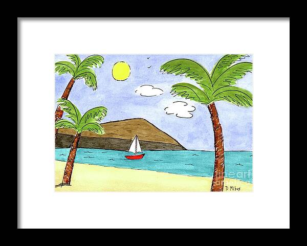 Hawaii Watercolor Framed Print featuring the painting Dreaming of Hawaii by Donna Mibus