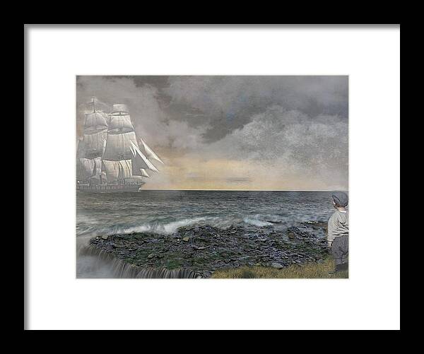 Edit This Framed Print featuring the mixed media Dreaming of Sailing the High Seas by Teresa Trotter
