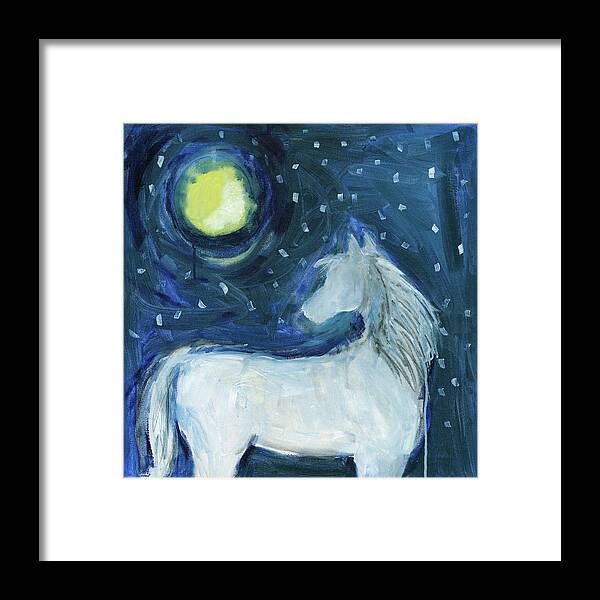 Horse Framed Print featuring the painting May All Your Dreams Come True by Blenda Studio