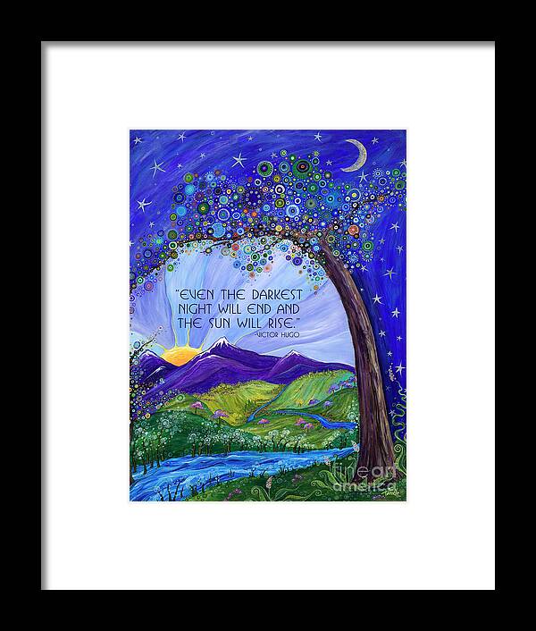 Dreaming Tree Framed Print featuring the digital art Dreaming Tree with Quote by Tanielle Childers