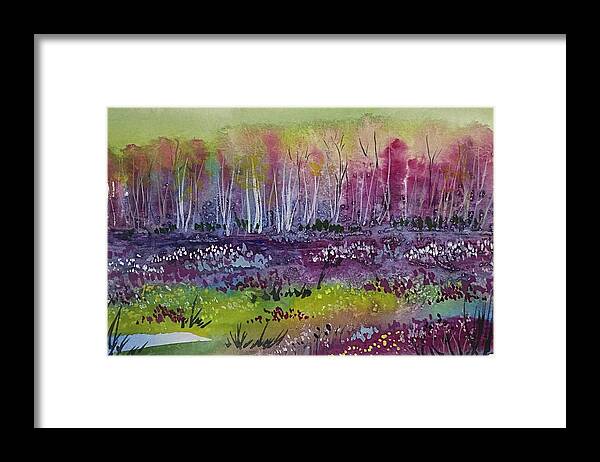 Escape To A World Of Dreams Framed Print featuring the painting DreamScape 1 by Kellie Chasse