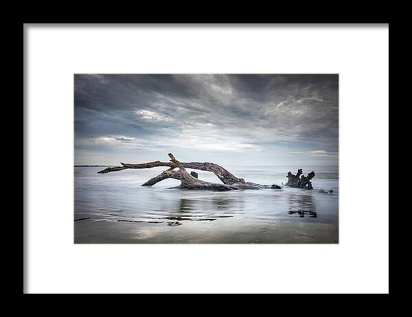 Driftwood Beach Framed Print featuring the photograph Driftwood Beach by Jordan Hill