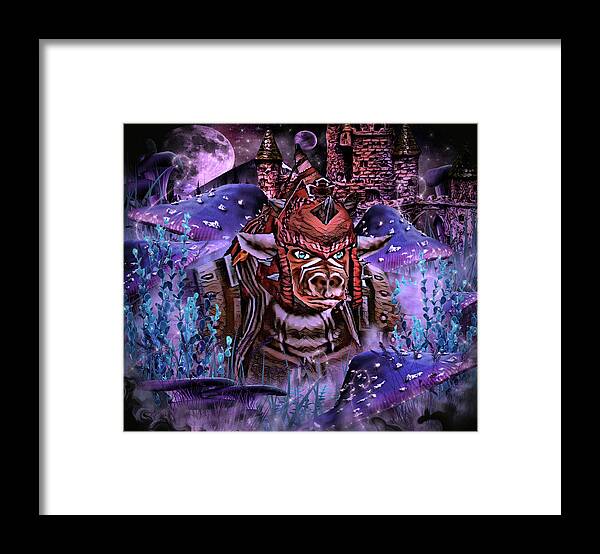 Digital Art Framed Print featuring the digital art Druid for the Horde by Artful Oasis