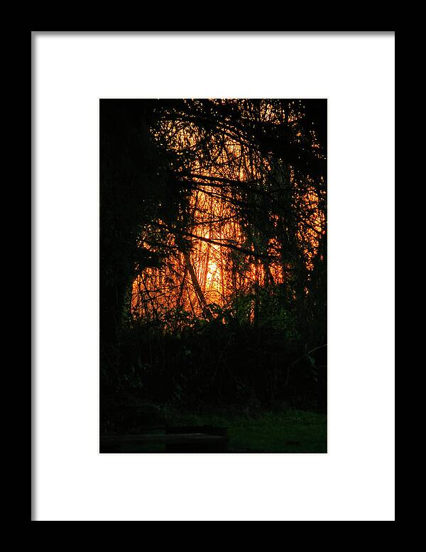 Sunset Framed Print featuring the photograph Dry Brush Campsite Sunset by Tikvah's Hope
