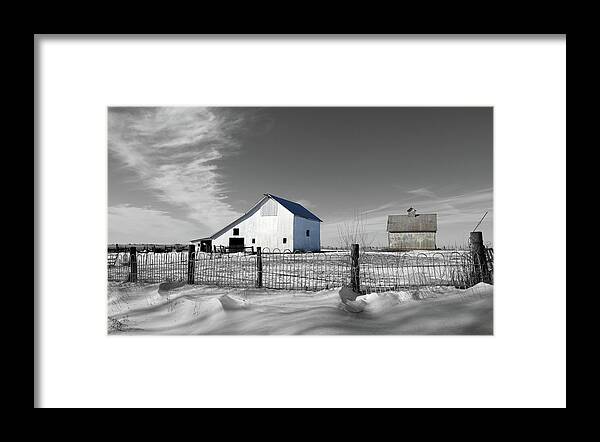 Winter Farm Stokes Framed Print featuring the photograph Winter Farm Stokes by Dylan Punke