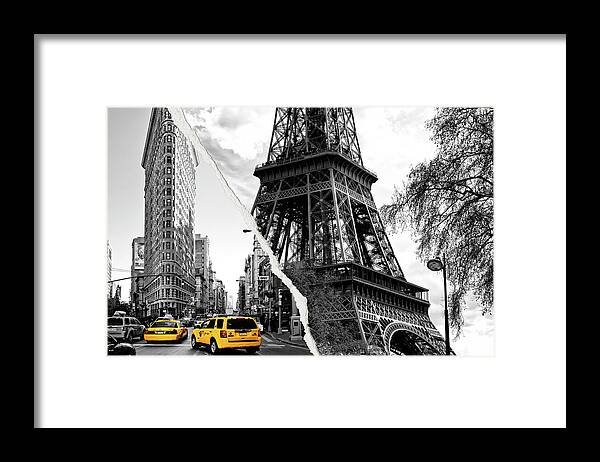 Eiffel Tower Framed Print featuring the photograph Dual Torn Collection - Flatiron Eiffel by Philippe HUGONNARD