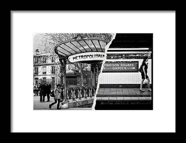 Metropolitan Framed Print featuring the photograph Dual Torn Collection - Metropolitain Subway by Philippe HUGONNARD