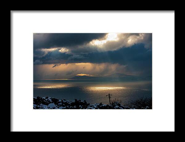Howth Framed Print featuring the photograph Dublin Bay from Howth Summit - Winter 2010 by John Soffe