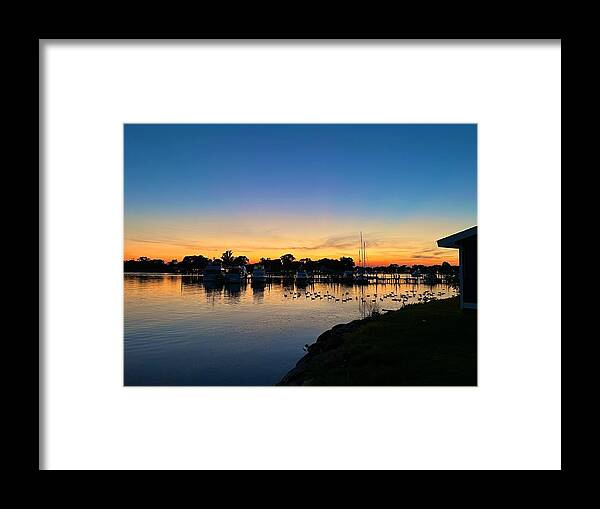 Ducks Framed Print featuring the photograph Ducks at Dusk by Chris Montcalmo