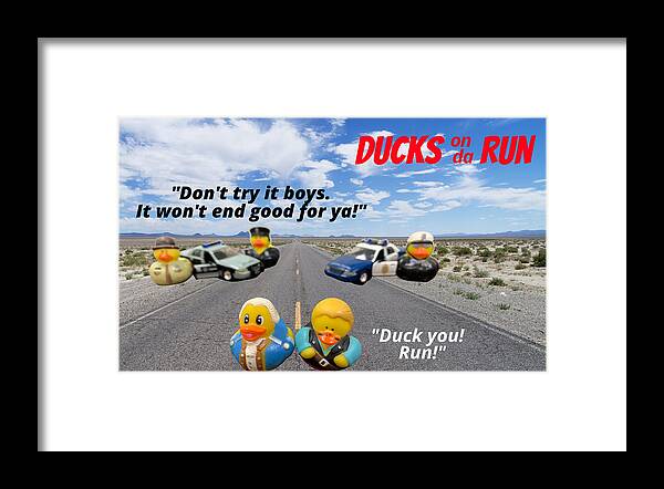 Duck Framed Print featuring the photograph Ducks on da Run by Lee Darnell