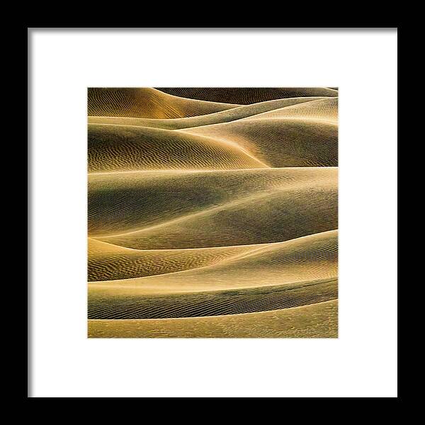 Abstract Framed Print featuring the photograph Dunes Golden Abstract Light by David Downs