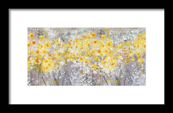 Flowers Framed Print featuring the painting Dusty Miller Landscape- Art by Linda Woods by Linda Woods