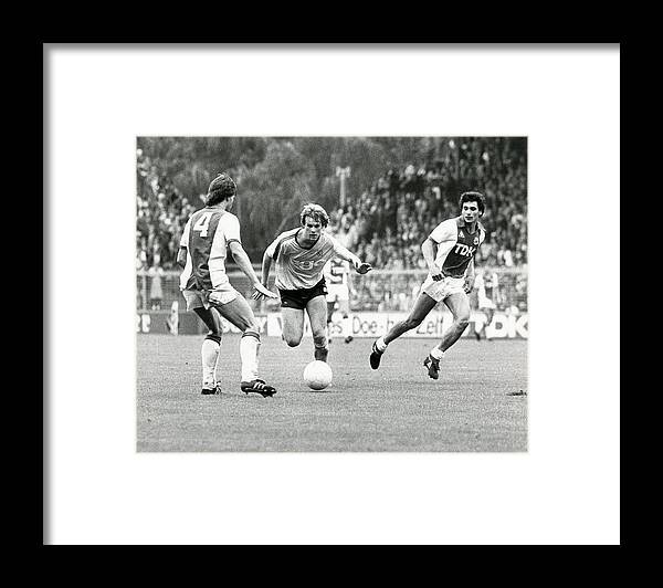 1980-1989 Framed Print featuring the photograph Dutch Eredivisie - Ajax v FC Groningen by VI-Images