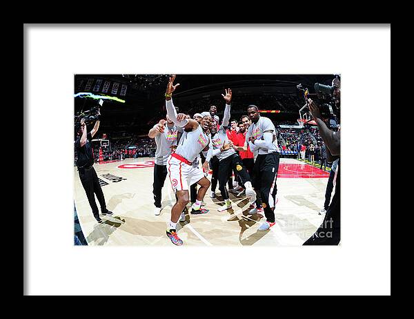 Dwight Howard Framed Print featuring the photograph Dwight Howard and Paul Millsap by Scott Cunningham