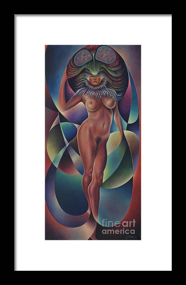 Queen Framed Print featuring the painting Dynamic Queen VII by Ricardo Chavez-Mendez