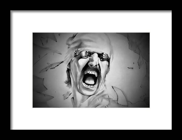 Scorpions Framed Print featuring the drawing Dynamite - Scorpions - Blackout Edition by Fred Larucci