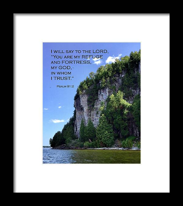 Eagle Bluff Framed Print featuring the photograph Eagle Bluff - Psalm 91 by David T Wilkinson