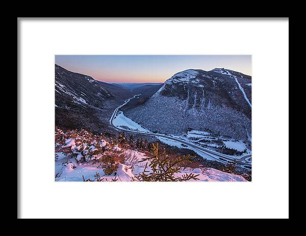 Eagle Framed Print featuring the photograph Eagle Cliff Winter Sunset Views by White Mountain Images