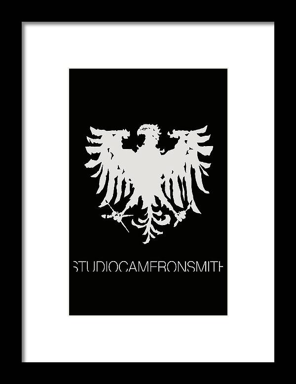 Logo Framed Print featuring the digital art Eagle Logo, black by Cameron Smith