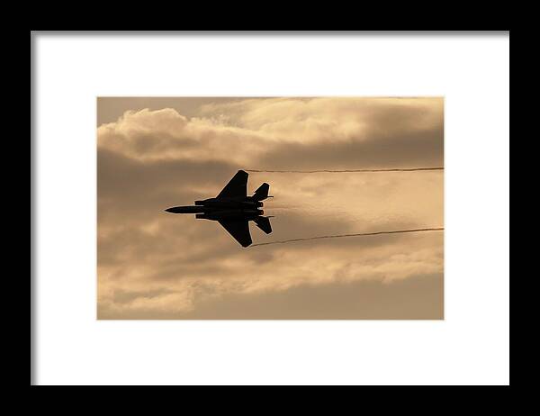 Aviation Framed Print featuring the photograph Eagle Sunset by Liza Eckardt