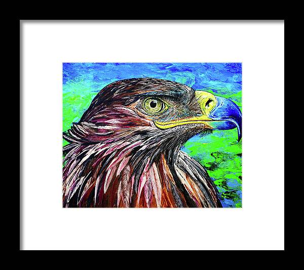 Figurative Framed Print featuring the painting Eagle by Viktor Lazarev
