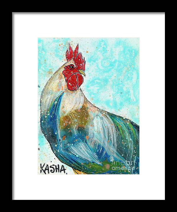 Rooster Framed Print featuring the painting Early Bird by Kasha Ritter
