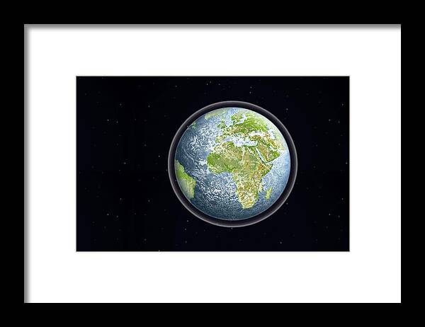 Astronomy Framed Print featuring the digital art Earth atmosphere. by Album