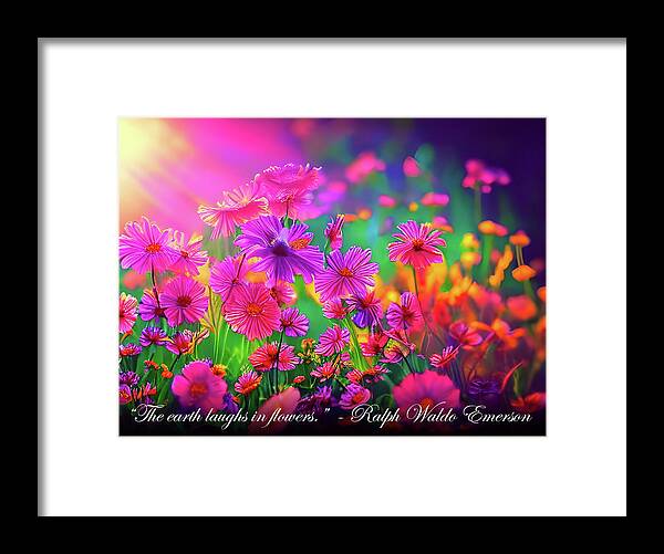 Digital Framed Print featuring the digital art Earth Laughs by Beverly Read