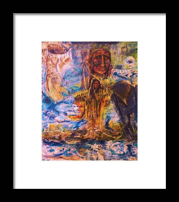 Native American Painting Framed Print featuring the painting Earth Mother by Kicking Bear Productions