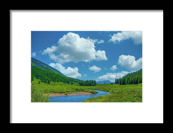 Calm Framed Print featuring the photograph Winding Mountain River, East River at Crested Butte by Tom Potter