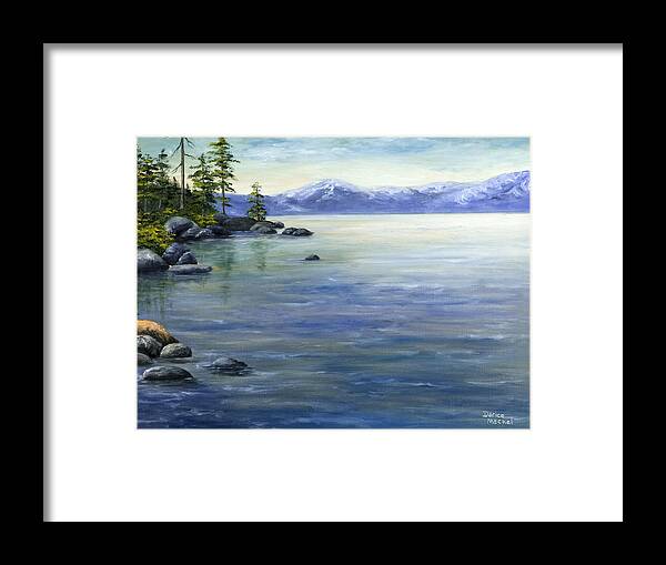 Lake Tahoe Framed Print featuring the painting East Shore Lake Tahoe by Darice Machel McGuire