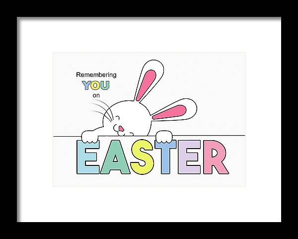 Easter Framed Print featuring the digital art Easter Bunny and Sweet Pastel Color Palette by Doreen Erhardt