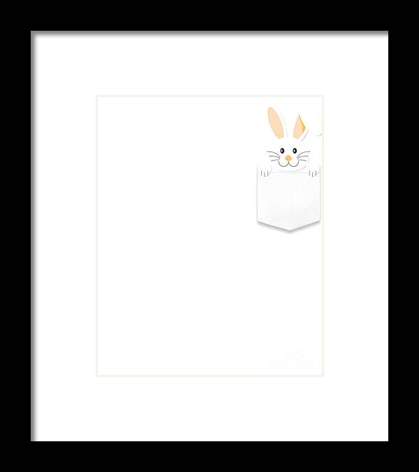 Cool Framed Print featuring the digital art Easter Bunny Pocket by Flippin Sweet Gear