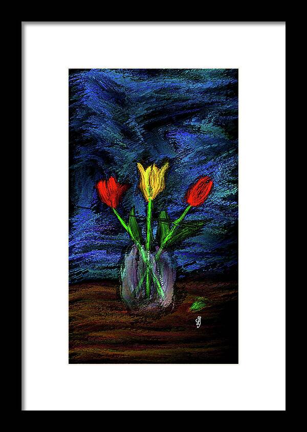 Eastern Tulips Framed Print featuring the digital art Eastern tulips #k8 by Leif Sohlman