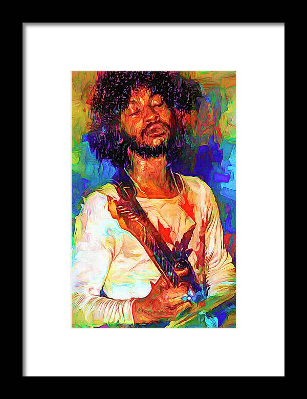 Eddie Hazel Framed Print featuring the mixed media Eddie Hazel Maggot Brain by Mal Bray