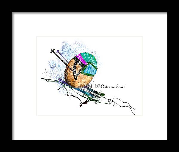 Egg Framed Print featuring the painting EGGstreme Sport by Miki De Goodaboom
