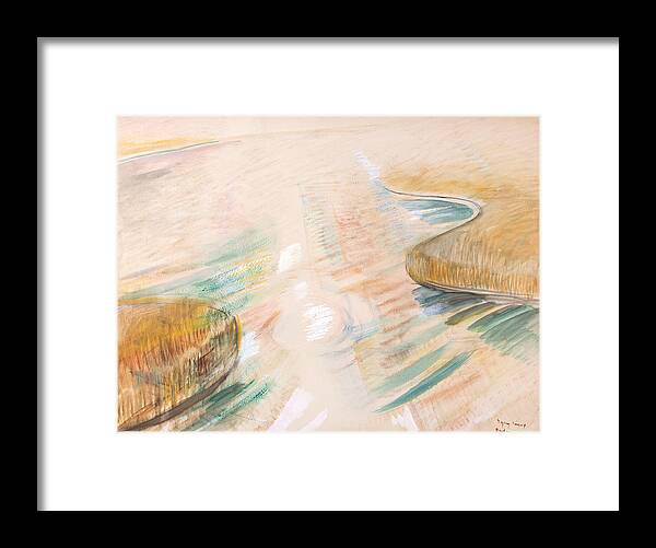 Egry Jzsef Framed Print featuring the painting Egry Jozsef paintings - Sun mirroring on the water, Lake Balaton by Egry Jozsef