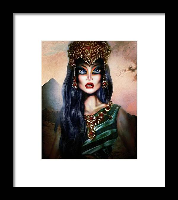 Blue Framed Print featuring the painting Hatshepsut Painting by Tiago Azevedo Pop Surrealism Art by Tiago Azevedo