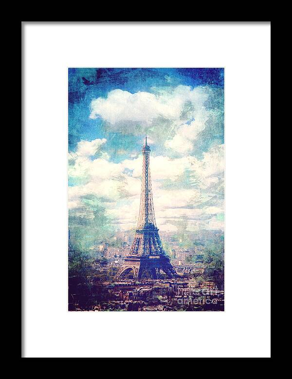 Eiffel Tower Framed Print featuring the digital art Eiffel Tower by Phil Perkins