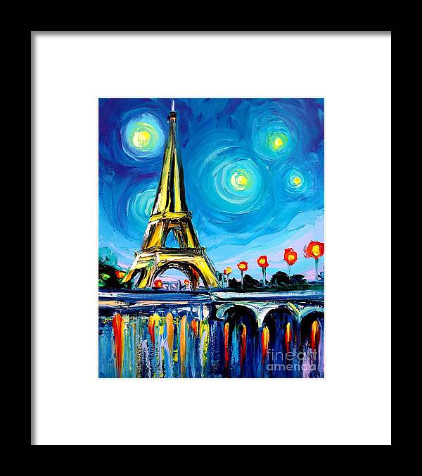 Eiffel Tower Framed Print featuring the painting Eiffel VII by Aja Trier