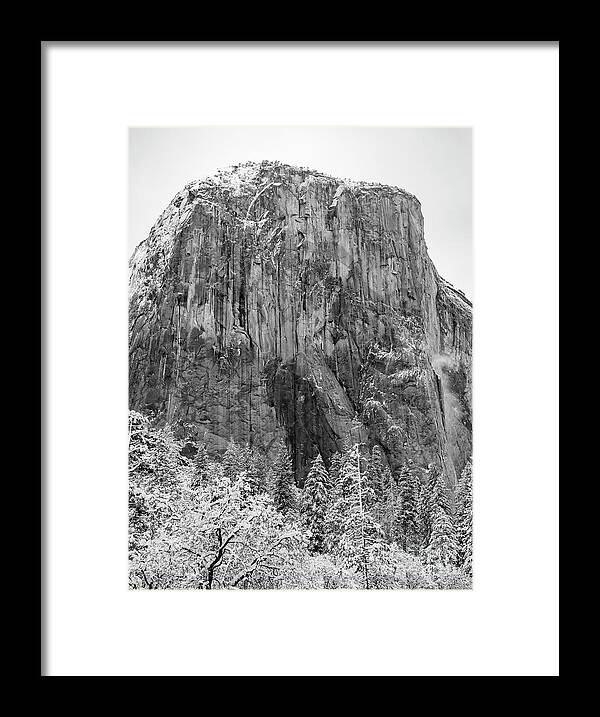 El Capitan In The Snow Yosemite National Park Framed Print featuring the photograph El Capitan in the snow Yosemite National Park by Dustin K Ryan