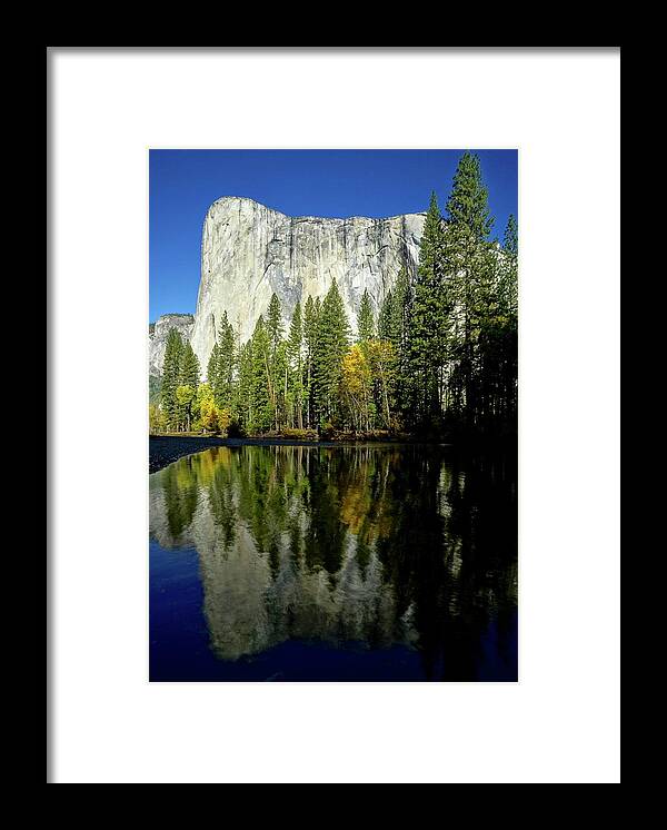 Yosemite National Park Framed Print featuring the photograph El Capitan Reflection by Brett Harvey