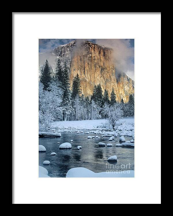 Dave Welling Framed Print featuring the photograph El Capitan Winter Yosemite National Park California by Dave Welling