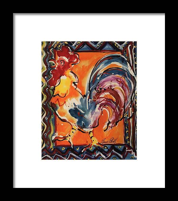 Chicken Framed Print featuring the painting El Pollo by Elaine Elliott