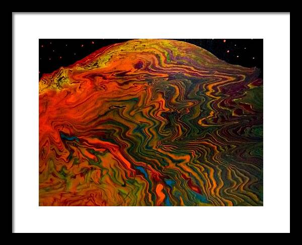 Glow Framed Print featuring the painting Electric Sunset by Anna Adams